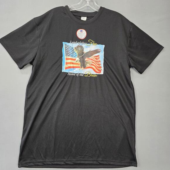 Disabled Veterans Black Tee Shirt NEW Flag Eagle Graphic Print Men Size L Cotton - Picture 1 of 8